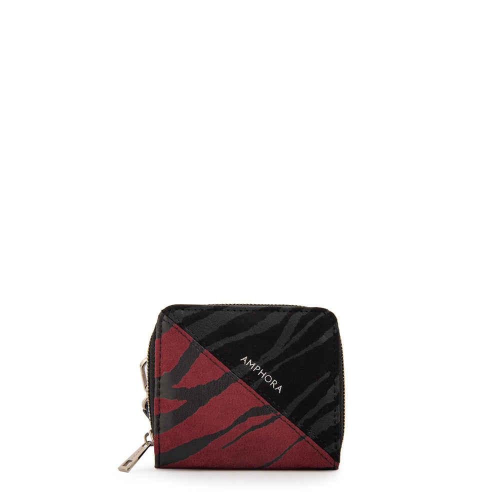 Tarjetero monedero print rojo oscuro