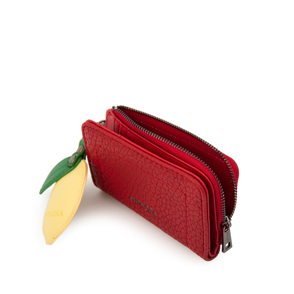 Billetera simple lima pequeña rojo