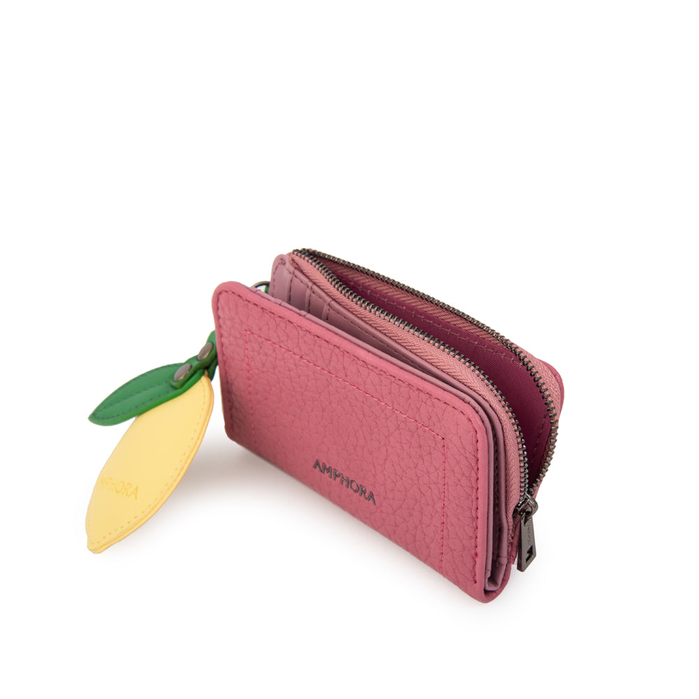 Billetera simple lima pequeña rosado claro