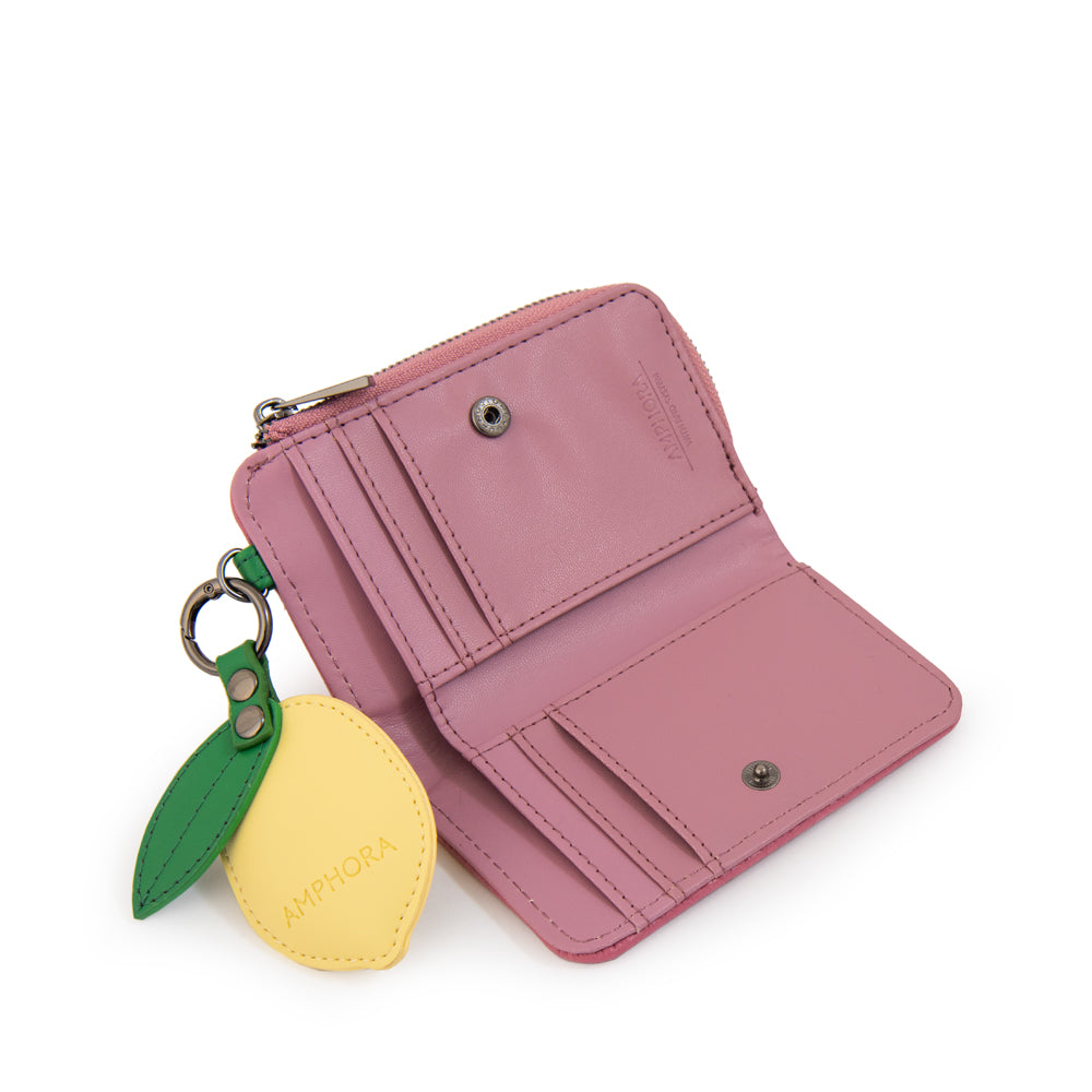 Billetera simple lima pequeña rosado claro