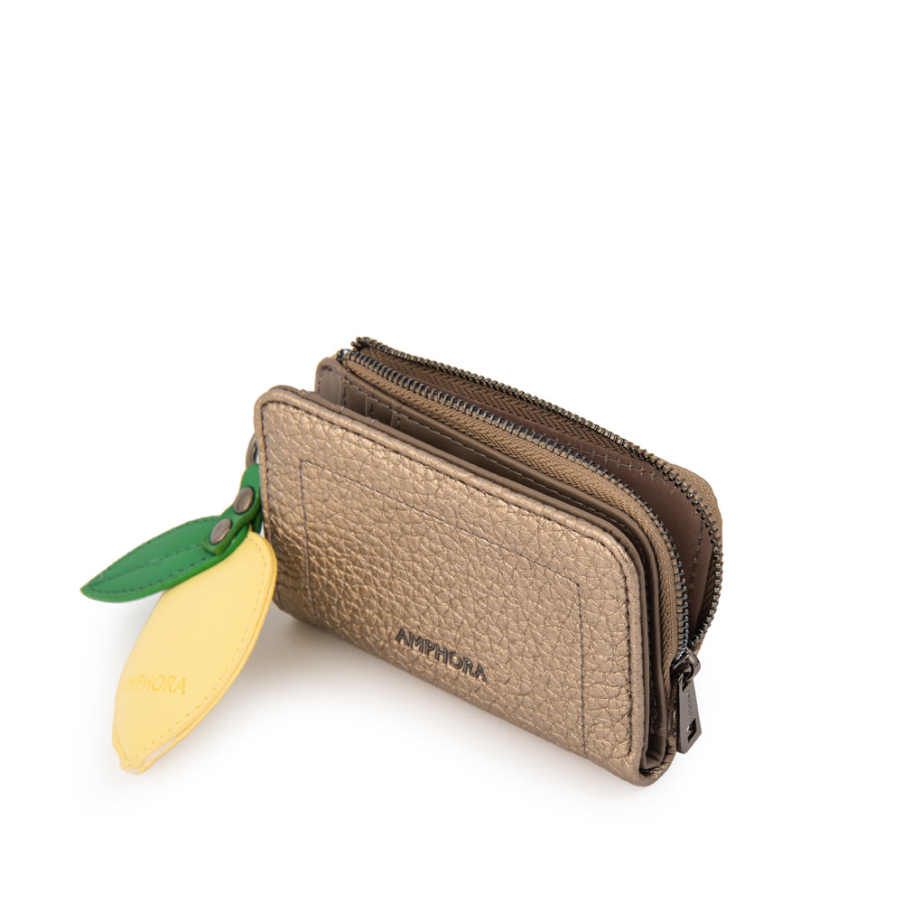 Billetera simple lima pequeña plateado