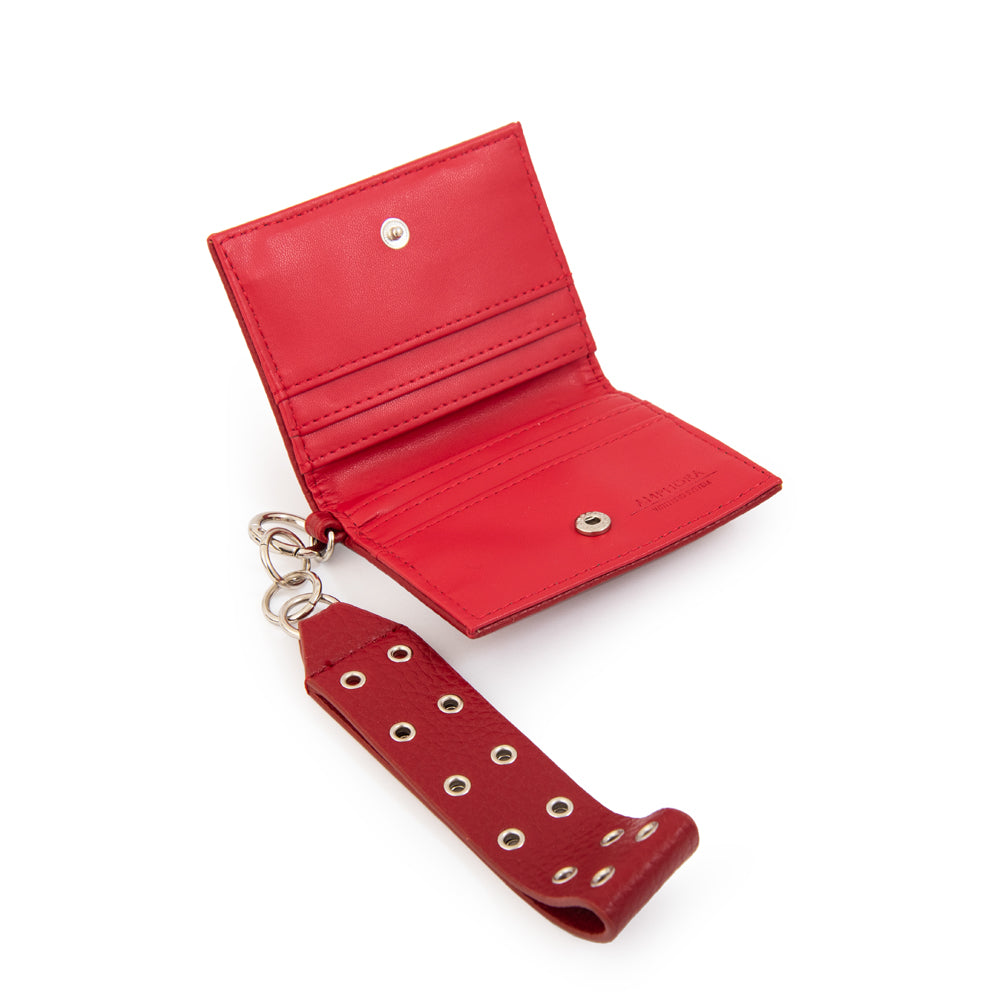 Tarjetero con ventana exterior catrina rojo