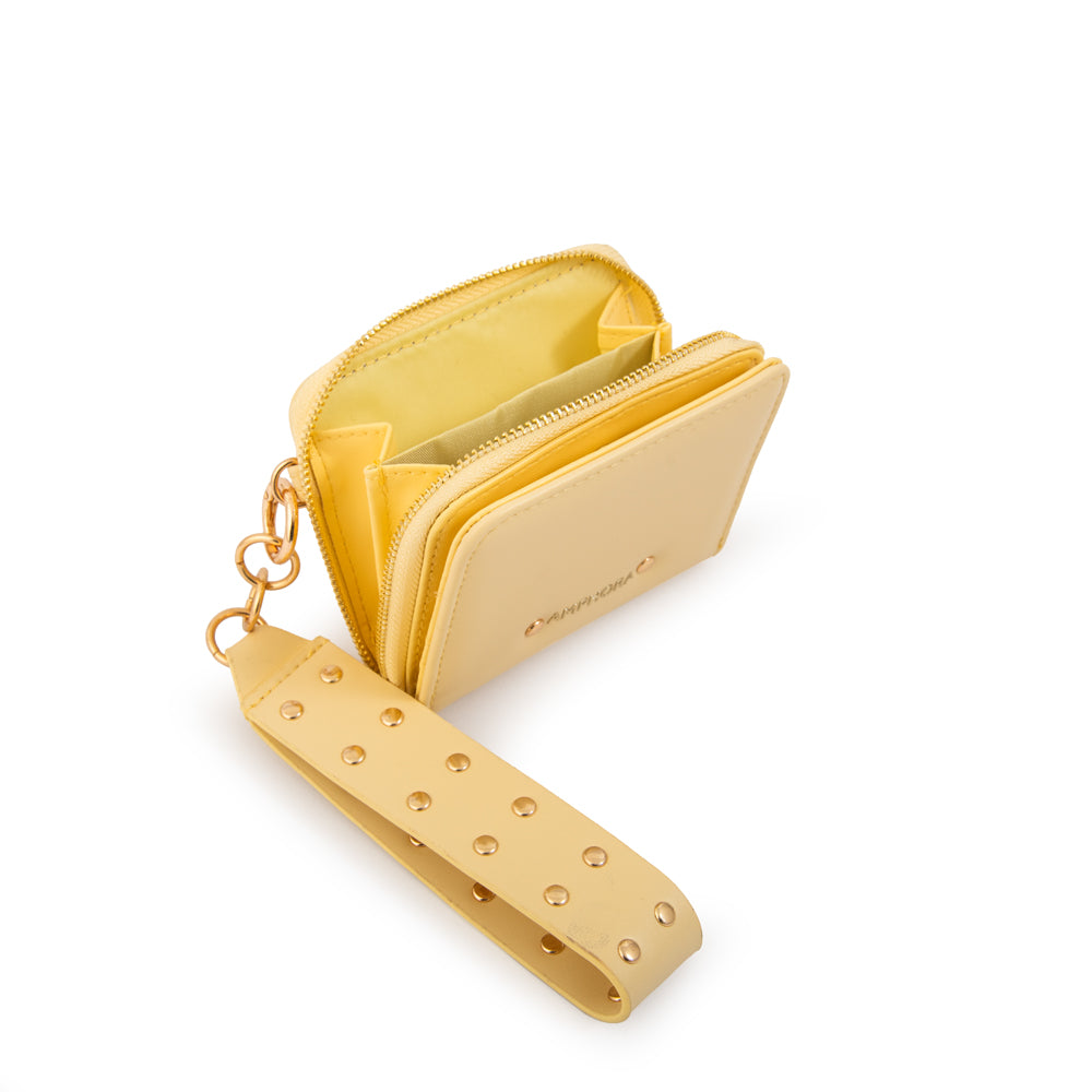 Tarjetero monedero ebra amarillo