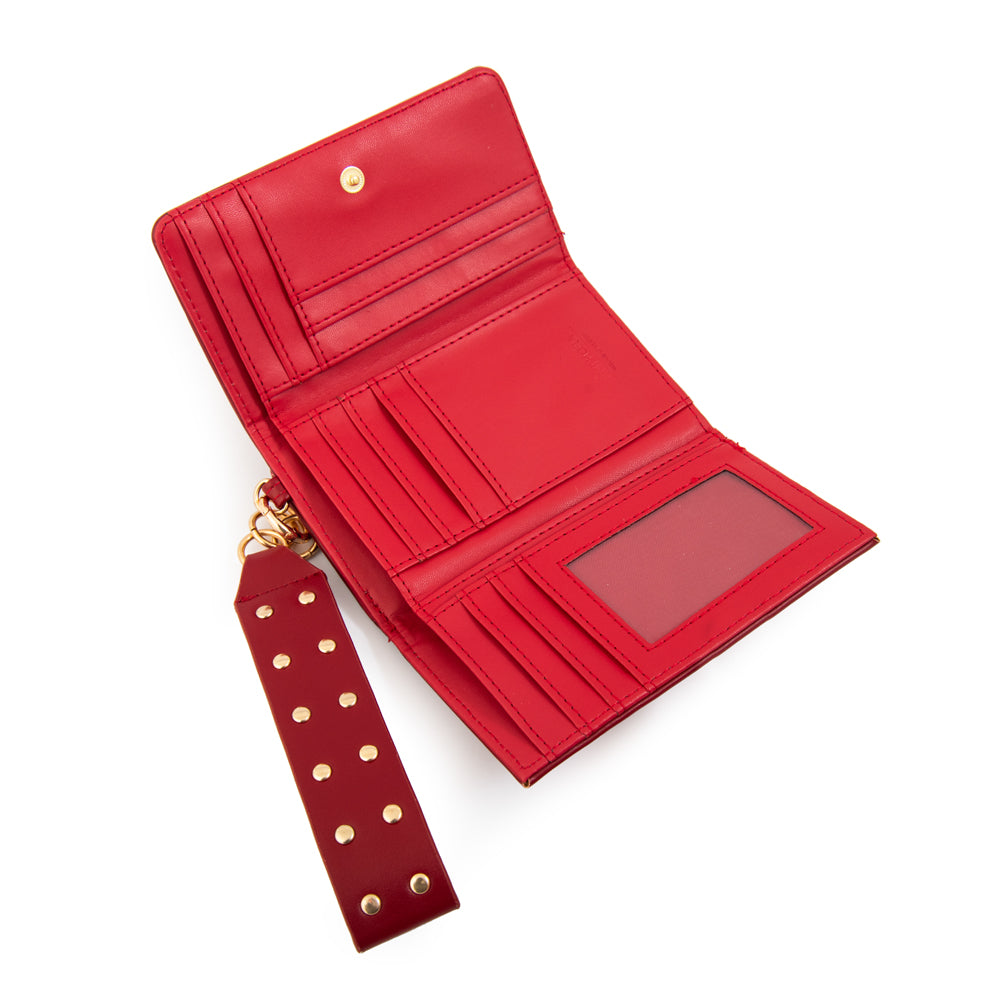 Billetera ebra mediana rojo oscuro