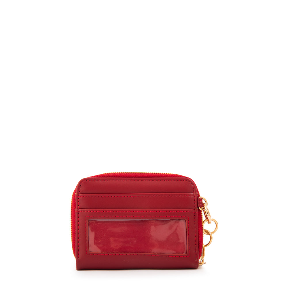 Billetera estuche ebra pequeña rojo oscuro