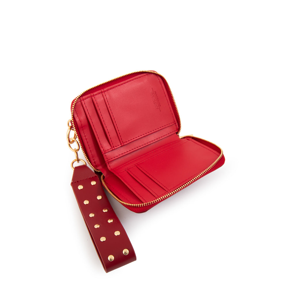 Billetera estuche ebra pequeña rojo oscuro