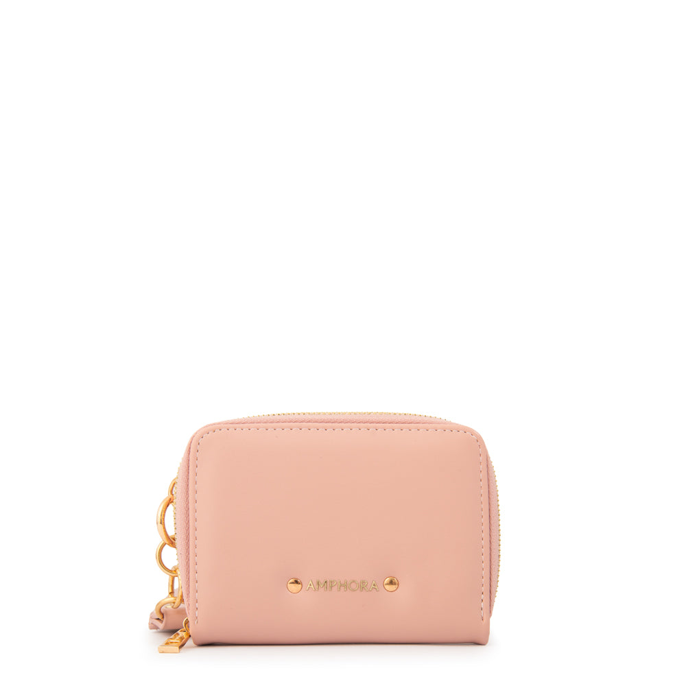 Billetera estuche ebra pequeña rosa viejo