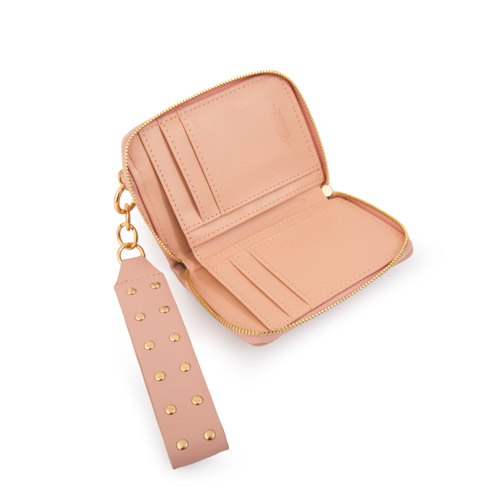 Billetera estuche ebra pequeña rosa viejo