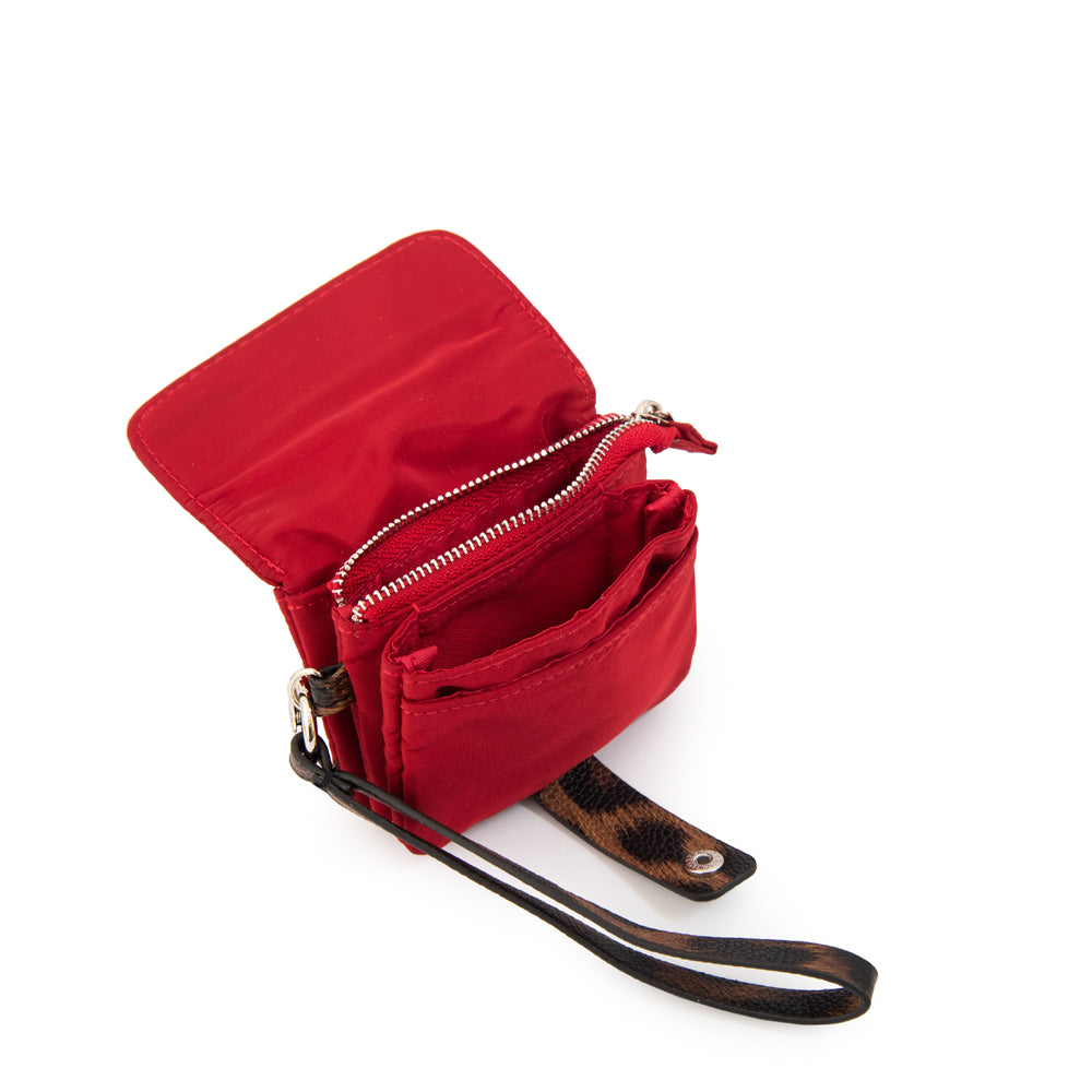 Monedero tarjetero lily rojo