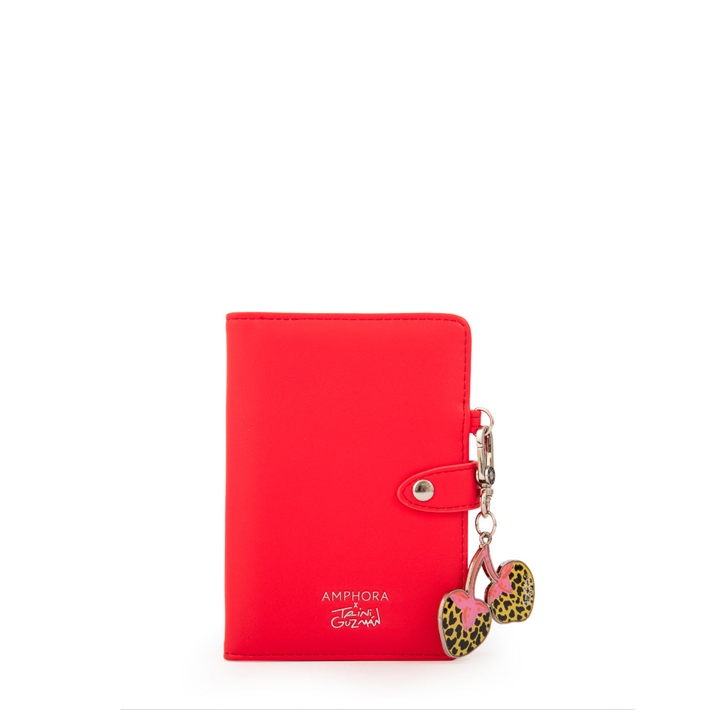 Porta Pasaporte prisma pequeña rojo tomate