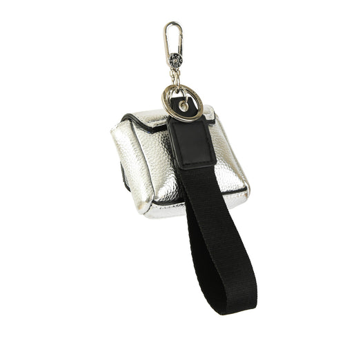 Hanging monedero metallique plateado