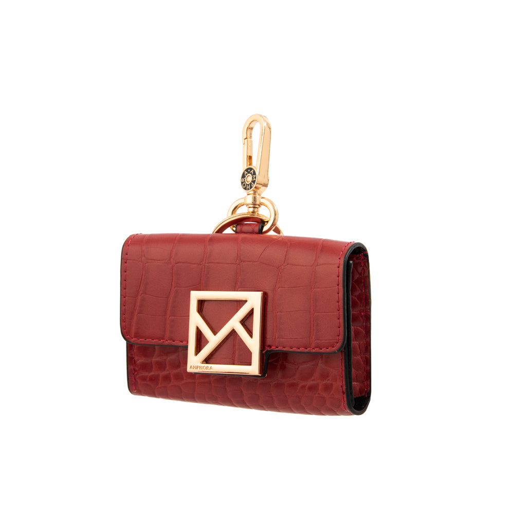 Hanging tarjetero cora pequeña rojo