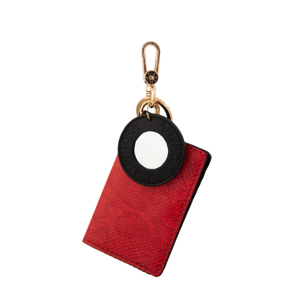 Hanging tarjetero con espejo lex rojo