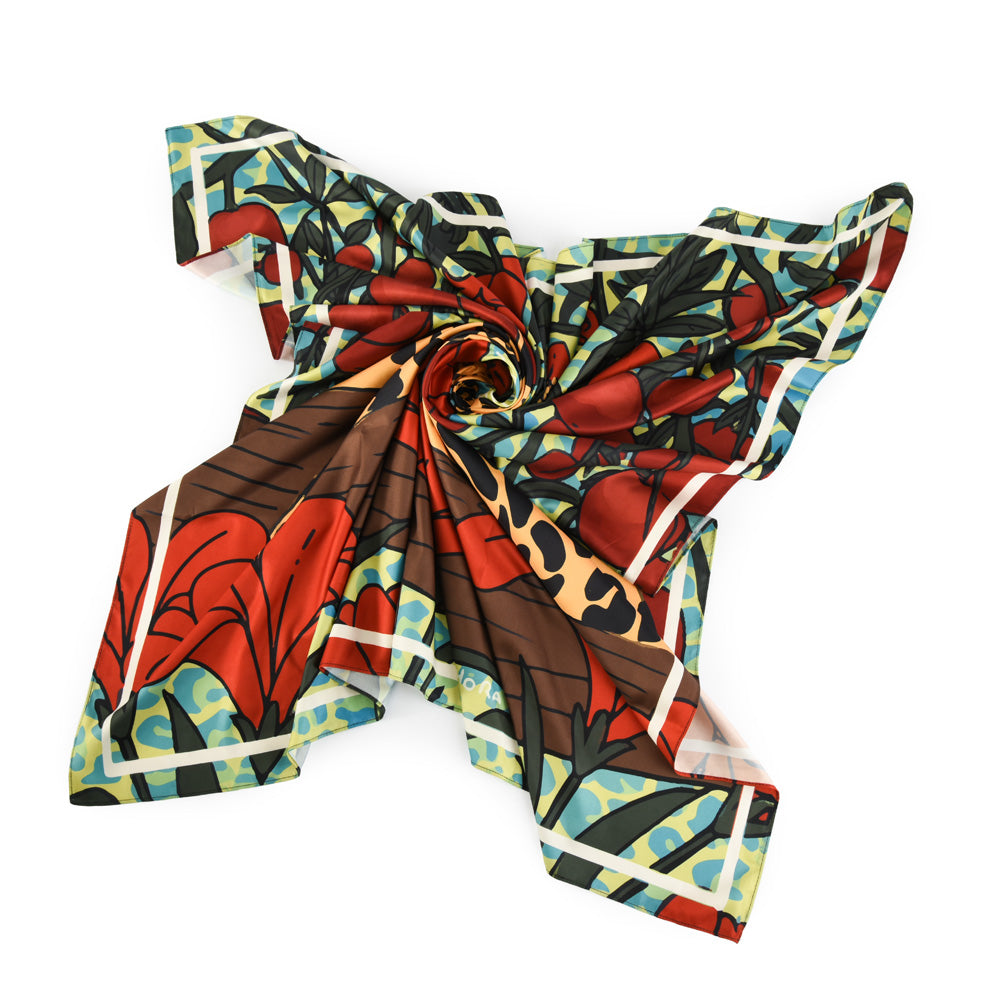Pañuelo jungle grande rojo oscuro