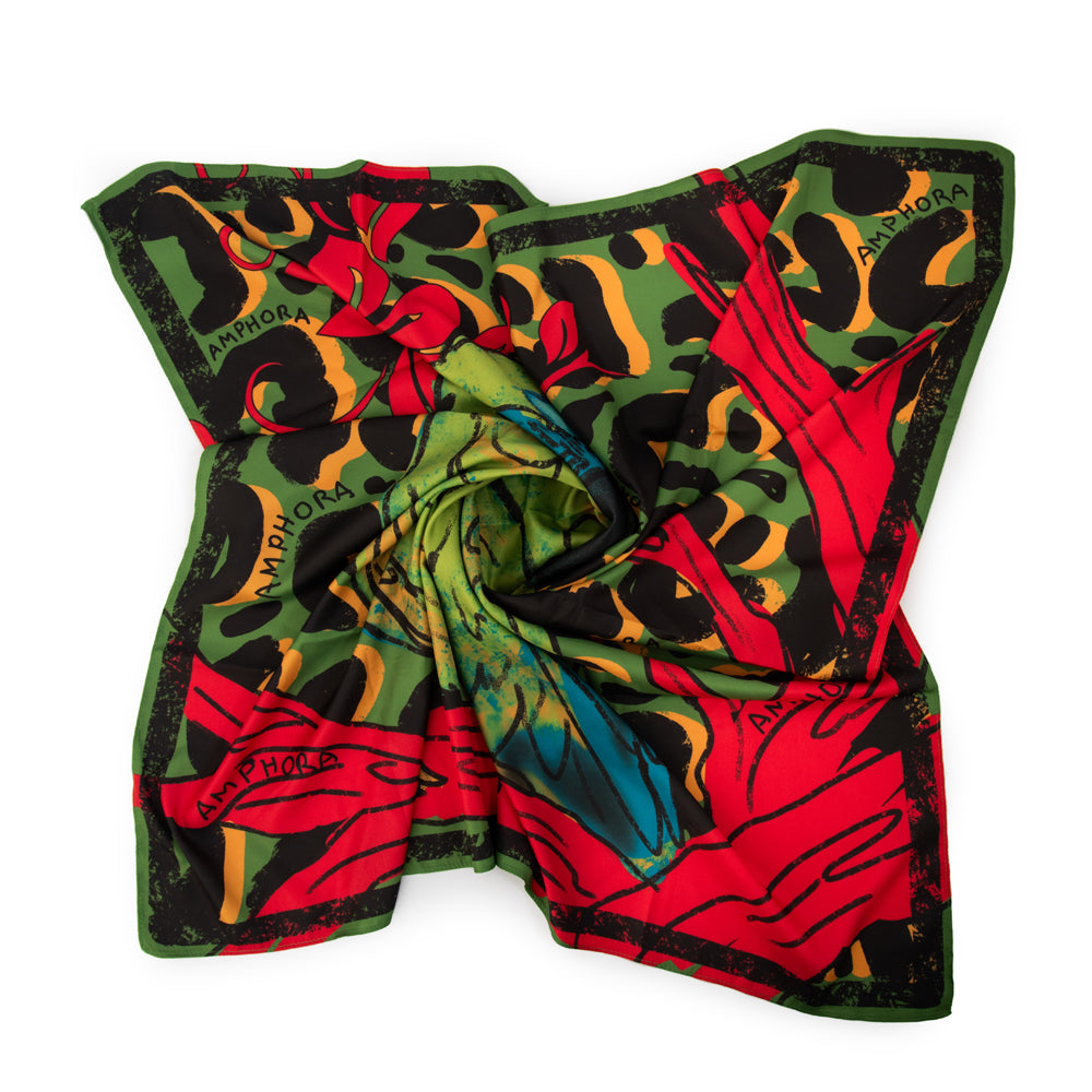 Pañuelo ninfa verde oliva