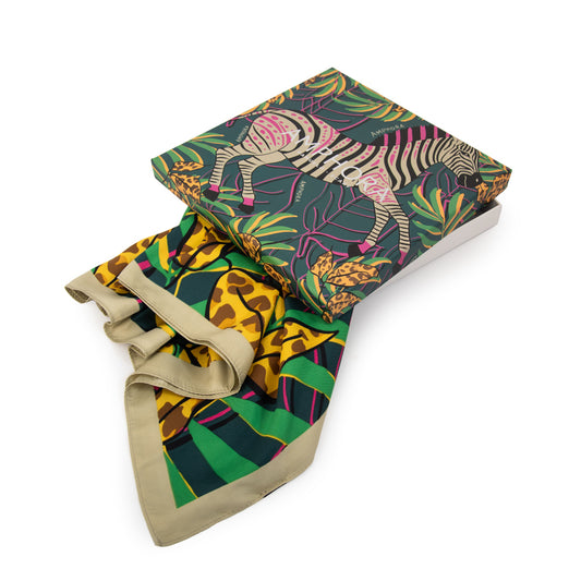 Pañuelo cuadrado bangui mediana petroleo oscuro