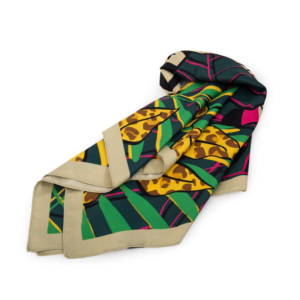 Pañuelo cuadrado bangui mediana petroleo oscuro