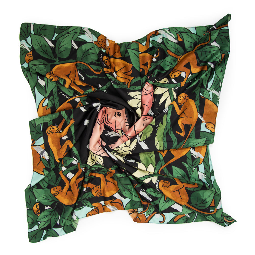 Pañuelo cuadrado ganesha negro