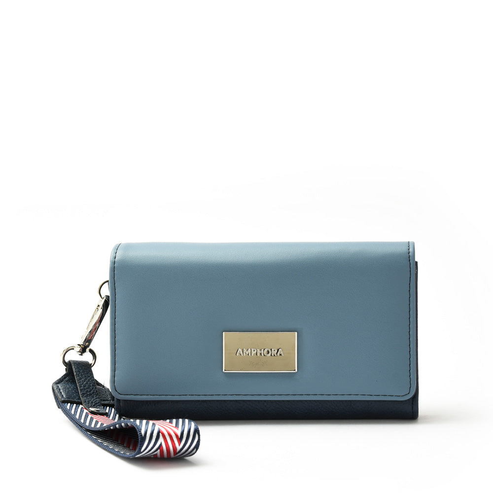 amphora bonne billetera acordeon mediano azul