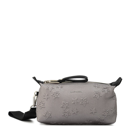 Cosmetiquero ovalado valera grande plateado oscuro