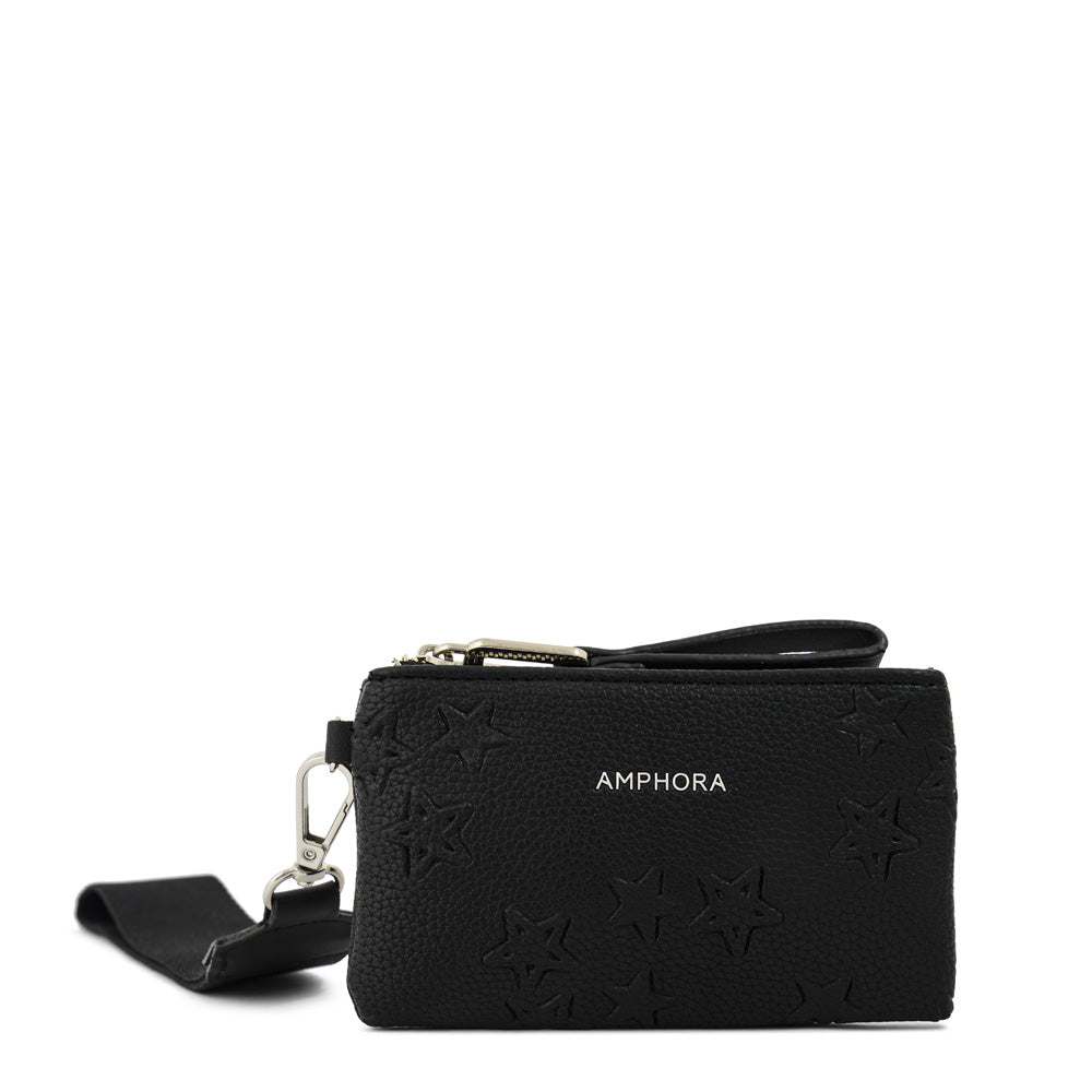 Monedero rectangular valera pequeña negro especial