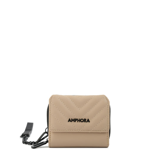 Billetera muller pequeña beige
