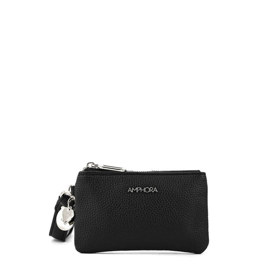 Monedero rectangular charms negro