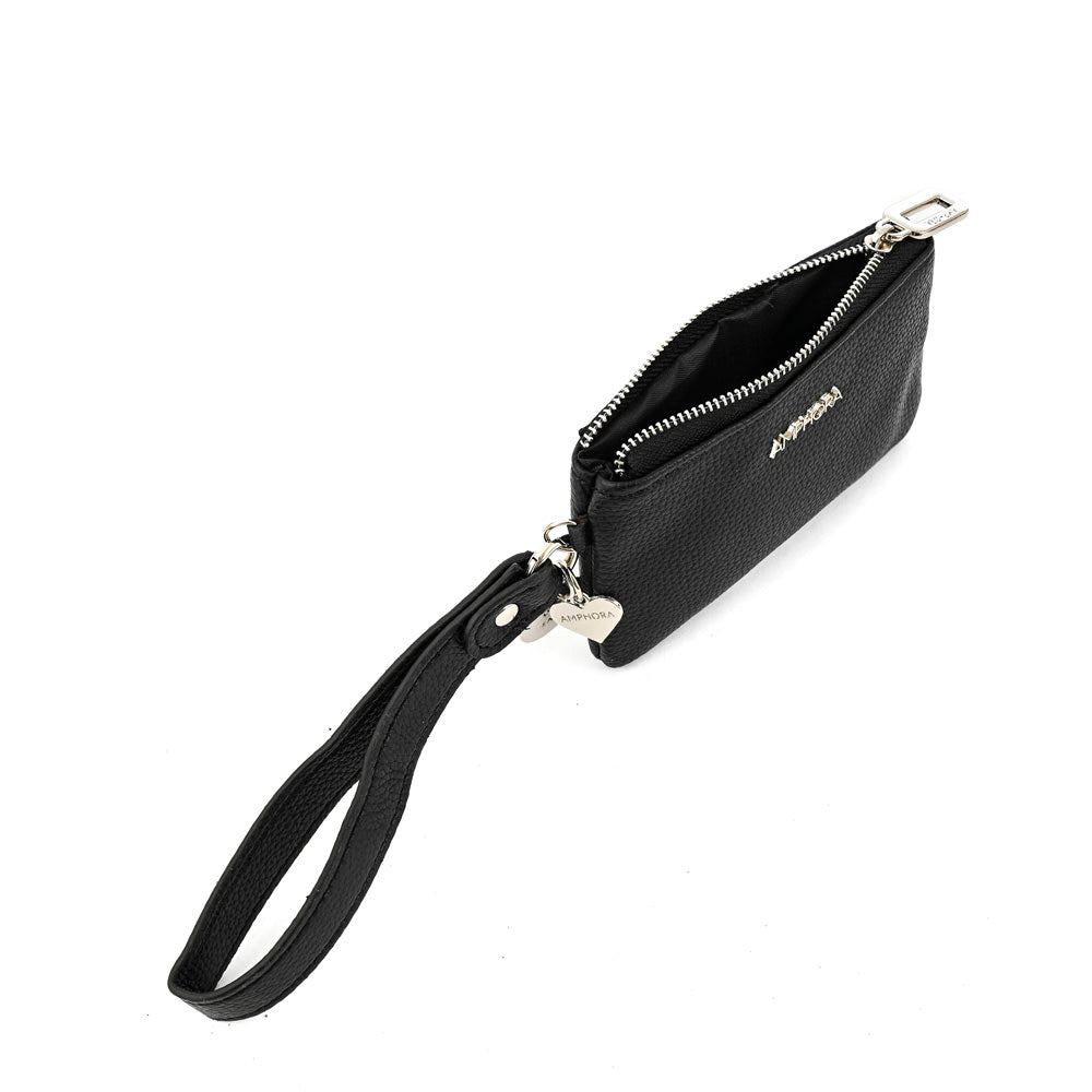 Monedero rectangular charms pequeña negro