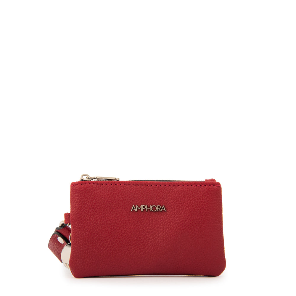 Monedero rectangular charms pequeña rojo