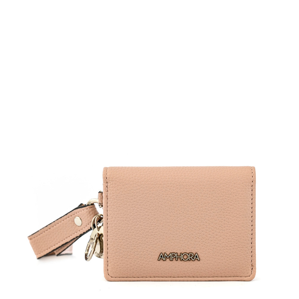 Tarjetero con bolsillo interior charms pequeña rosa viejo