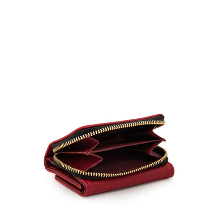 Billetera pequeña naty rojo oscuro