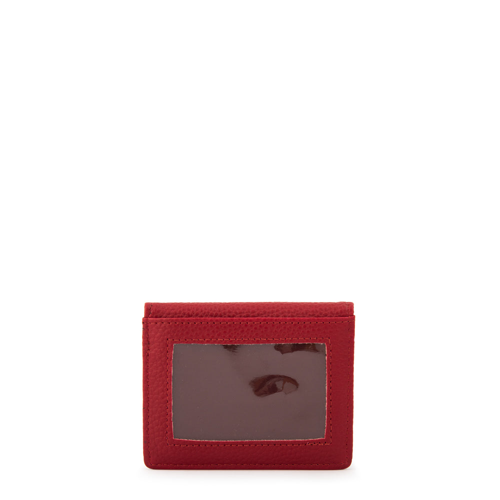 Tarjetero pequeña naty rojo oscuro
