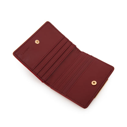Tarjetero pequeña naty rojo oscuro