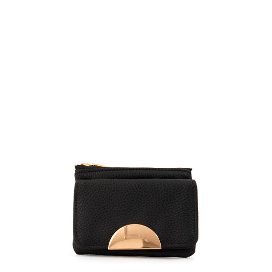 Monedero con bolsillo frontal pequeña naty negro