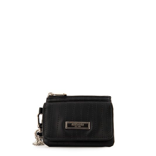 Monedero con bolsillo frontal pequeña guinea negro