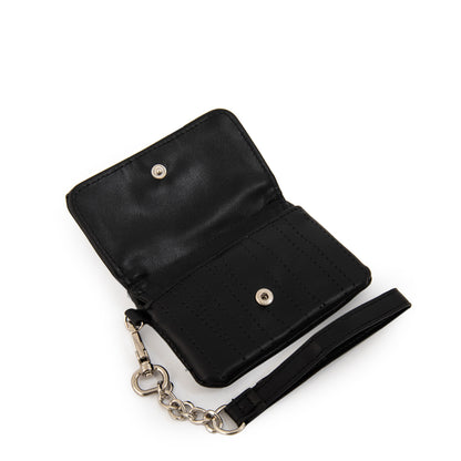 Monedero con bolsillo frontal pequeña guinea negro