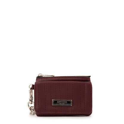 Monedero con bolsillo frontal pequeña guinea burdeo