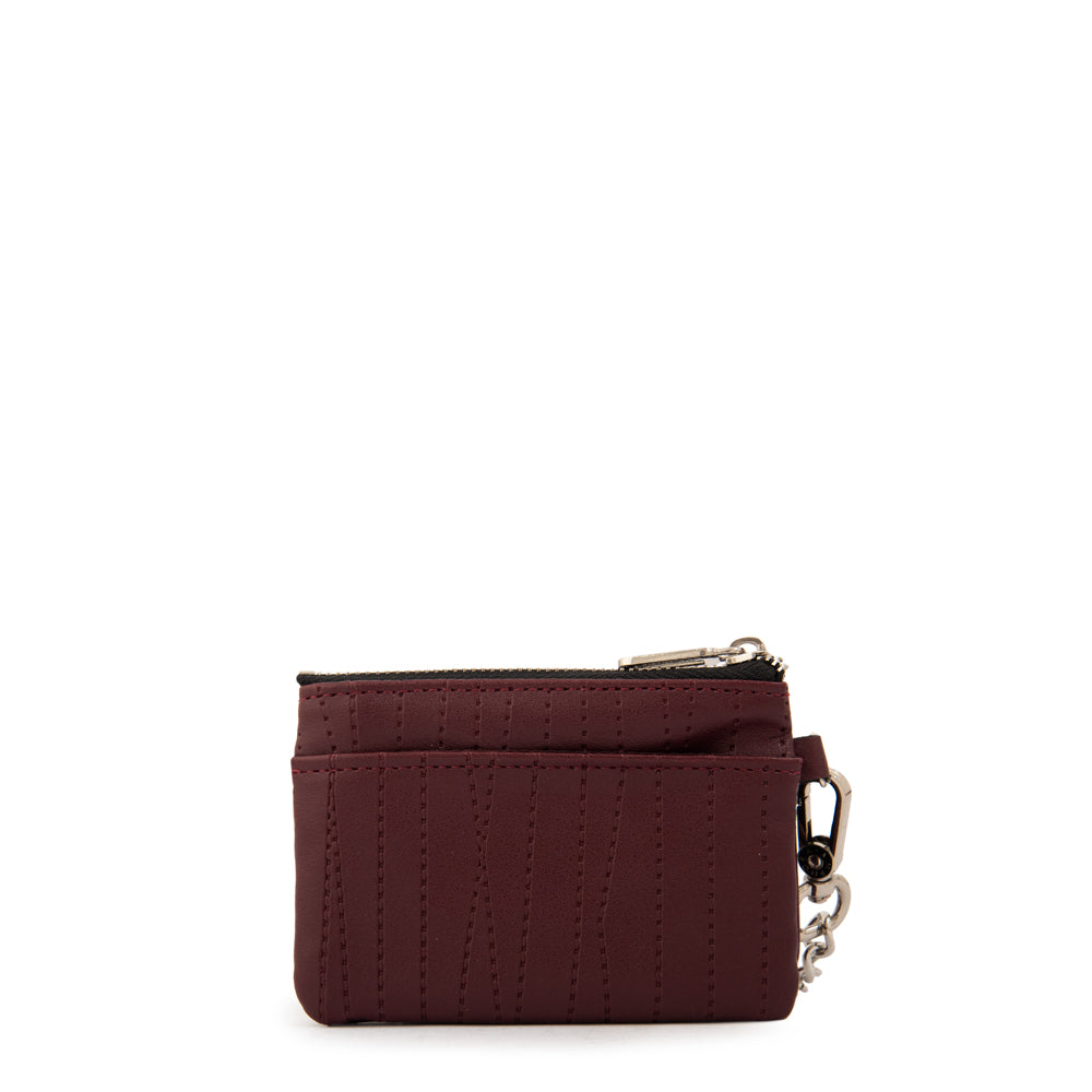 Monedero con bolsillo frontal pequeña guinea burdeo