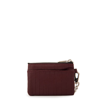 Monedero con bolsillo frontal pequeña guinea burdeo