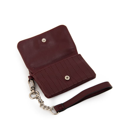 Monedero con bolsillo frontal pequeña guinea burdeo