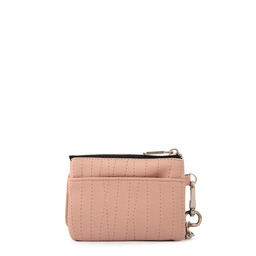 Monedero con bolsillo frontal guinea pequeña rosado claro