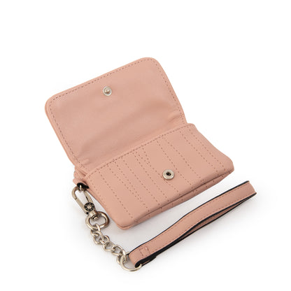 Monedero con bolsillo frontal pequeña guinea rosado claro