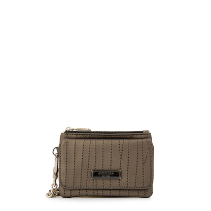 Monedero con bolsillo frontal pequeña guinea plateado oscuro