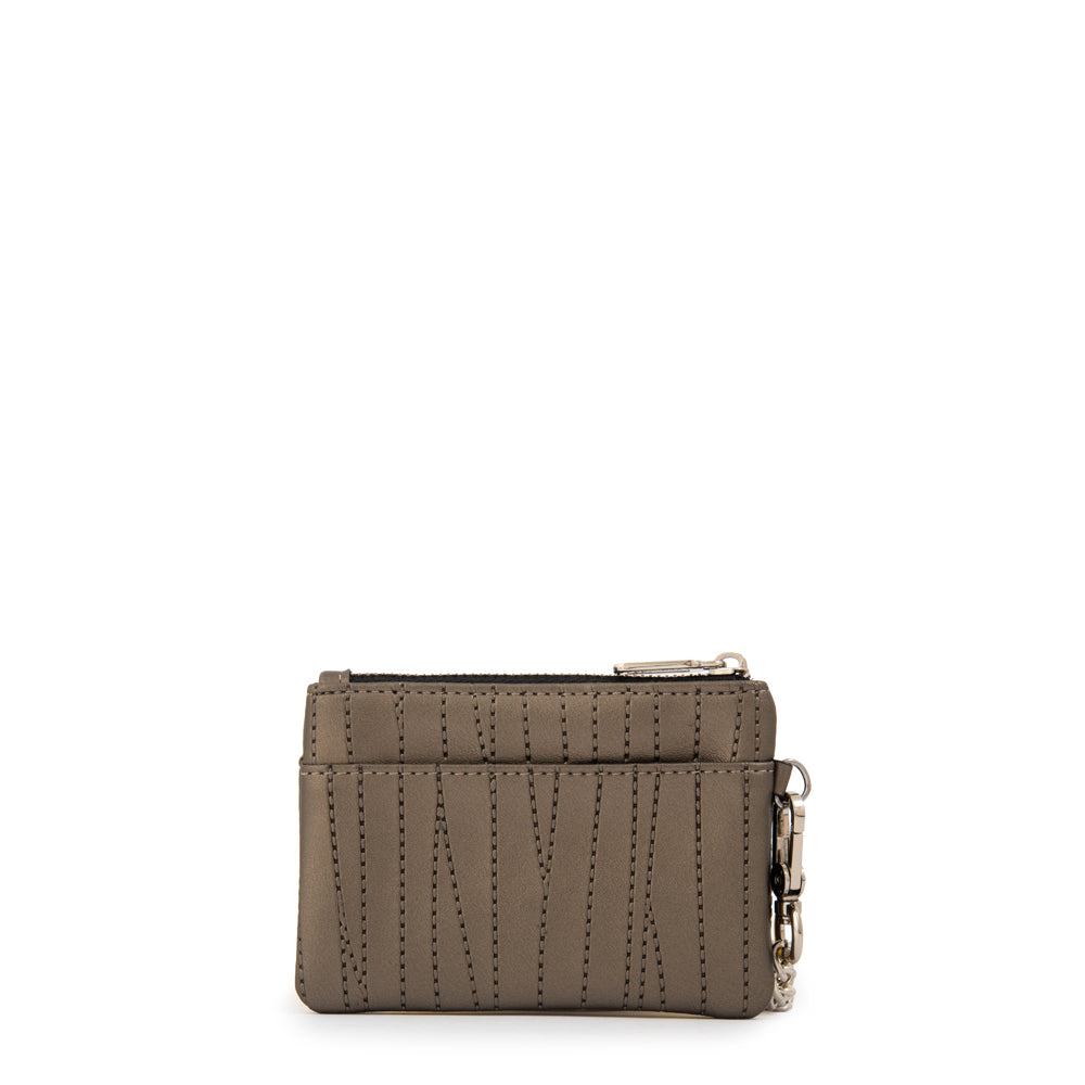 Monedero con bolsillo frontal guinea pequeña plateado oscuro