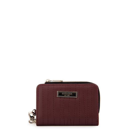 Billetera pequeña guinea burdeo