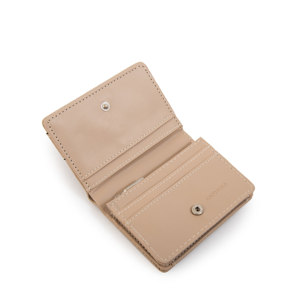 Tarjetero con bolsillo interior pequeña bissau beige