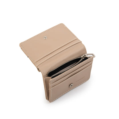 Tarjetero con bolsillo interior pequeña bissau beige