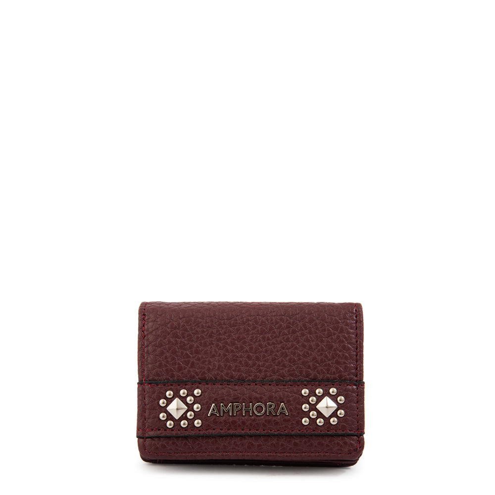 Tarjetero con bolsillo interior pequeña bissau burdeo