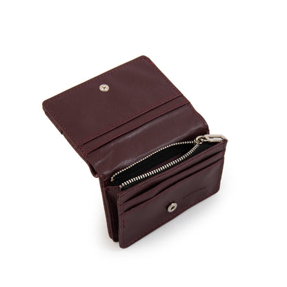 Tarjetero con bolsillo interior pequeña bissau burdeo