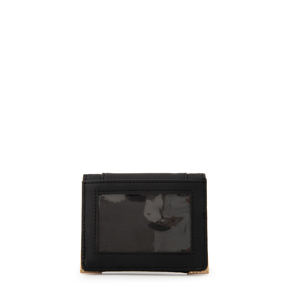 Tarjetero con ventana corcega pequeña negro
